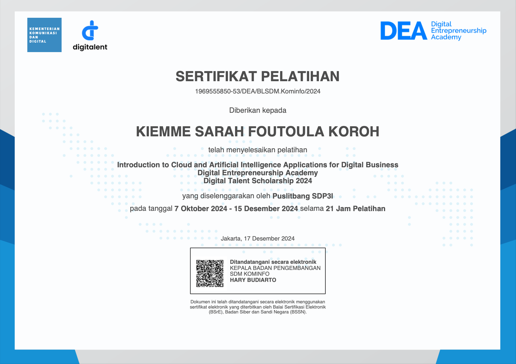 Certificates