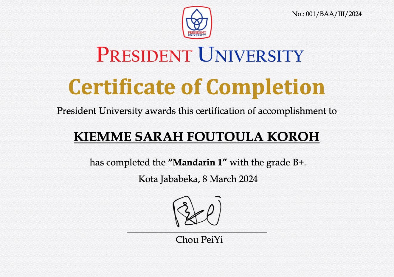 Certificates