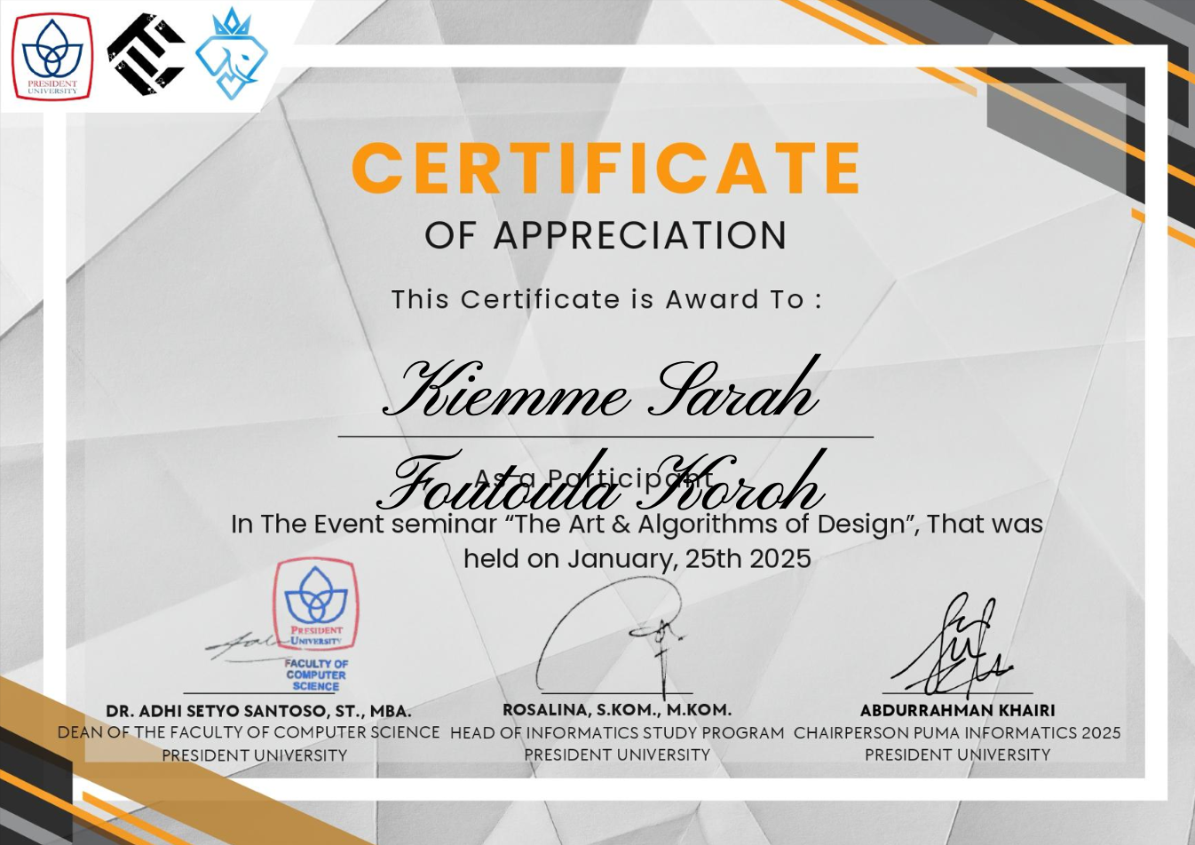 Certificates